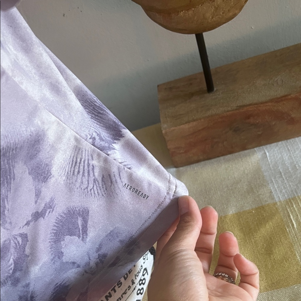 Adidas Women's Purple Floral Short Sleeve Tee - Picture 7 of 7